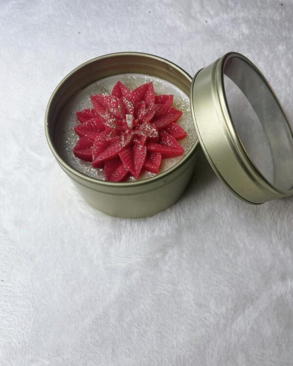 Bougie Fleur de Noel " Barbe a papa"